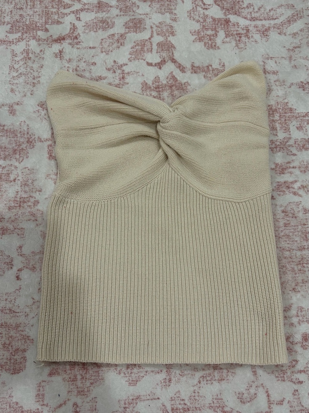 Amazon Cream Twist-Knot Tube Top
